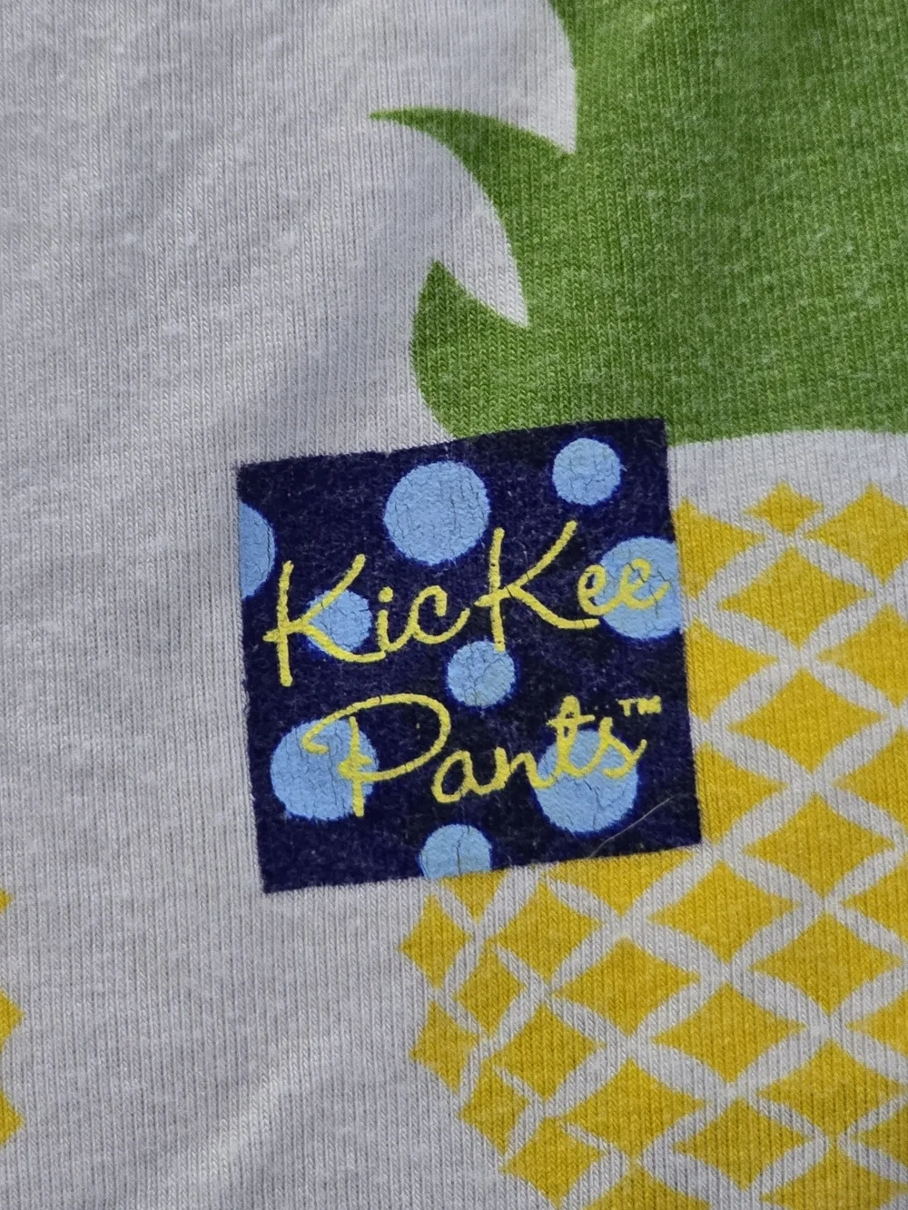 Kickee Pants Yellow Pineapple Print Baby Blanket with Green Trim Lightweight